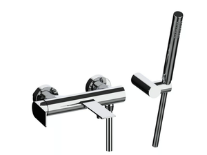 NARCISO 78002 - Wall-mounted bathtub mixer with hand shower _ Rubinetterie Frattini